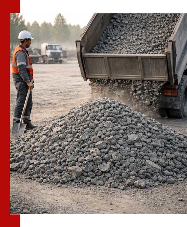 Гранитный щебень фракции 100–201 для строительства в Городце