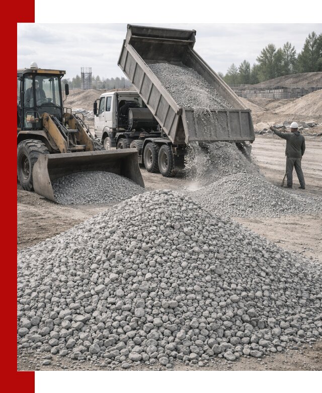 Доставка известнякового щебня фр. 5–20 в Городце