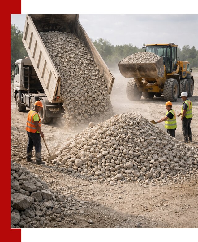 Доставка известнякового щебня фр. 40-70 в Городце
