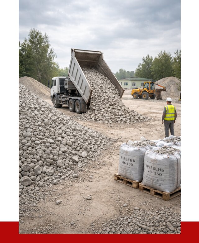 Известняковый щебень фракция 70-150 в Городце от 1265 р. | ПРОНЕРУДГрд