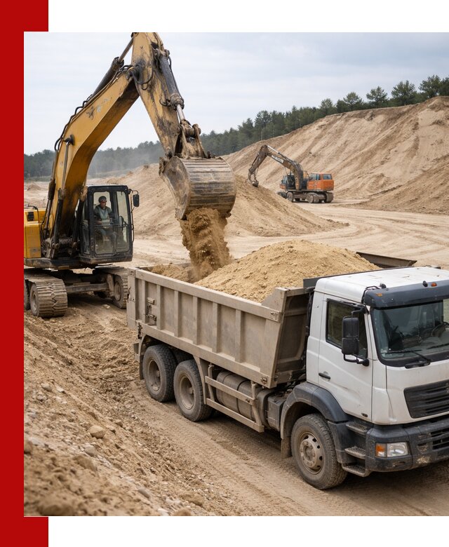 Доставка карьерного песка с самосвалами и разгрузкой в Городце