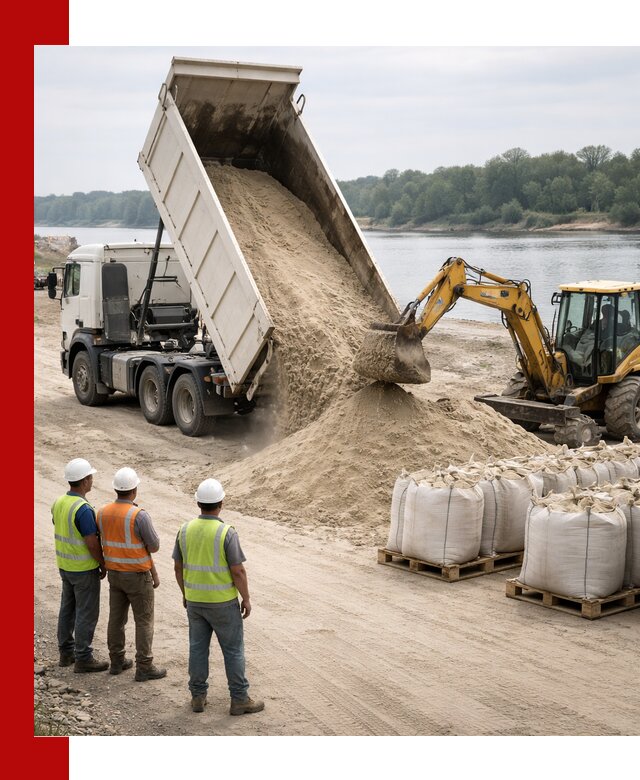 Доставка речного песка в Городце самосвалами и погрузкой