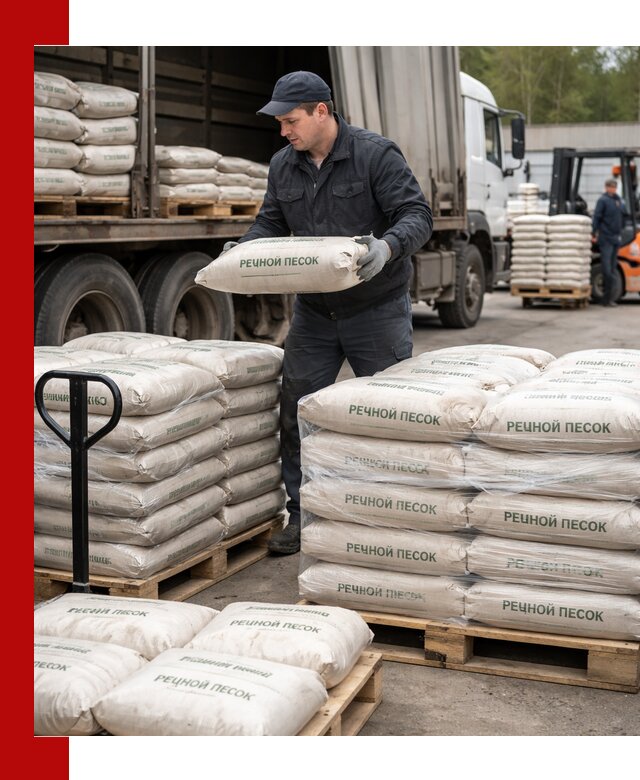 Речной песок в мешках с доставкой в Городце