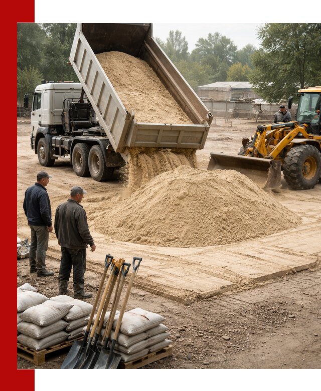 Доставка мытого песка в Городце с самосвалами по выгодной цене