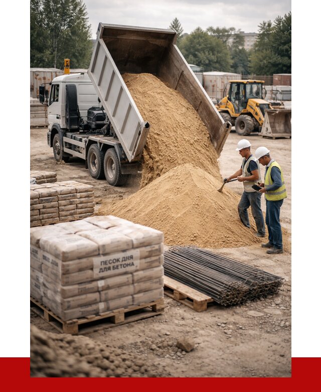 Песок для бетона в Городце от 2531 р. с доставкой, ПРОНЕРУДГрд