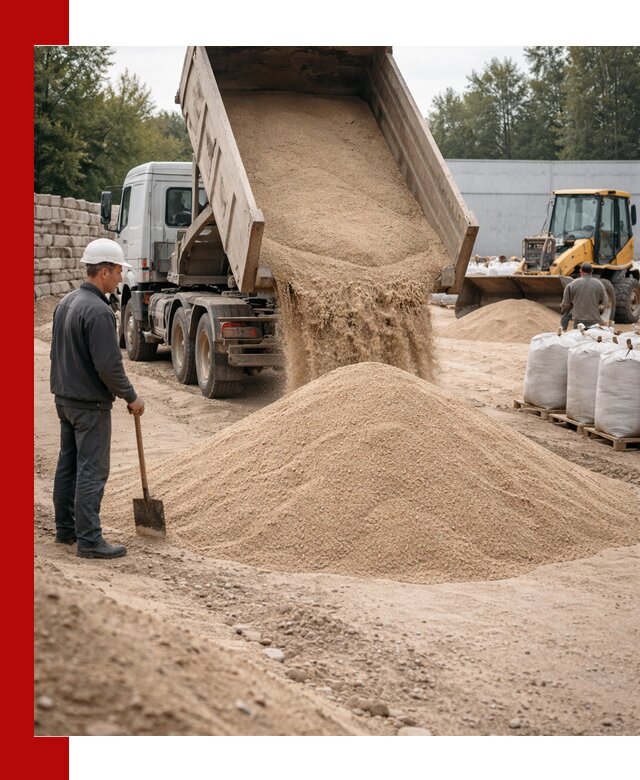 Кварцевый песок фракция 0–3 мм с доставкой в Городце