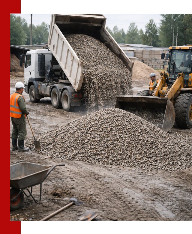 Мытый гравий с доставкой в Городце от карьера до участка