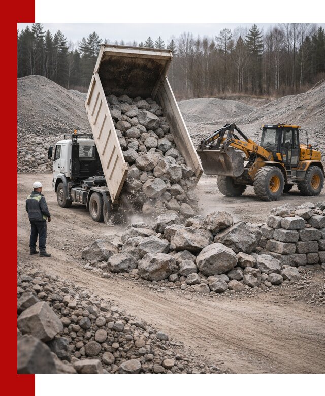 Доставка и продажа бутового гранитного камня в Городце