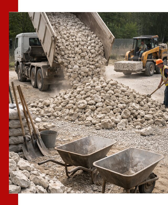 Доставка и продажа бутового известнякового камня в Городце