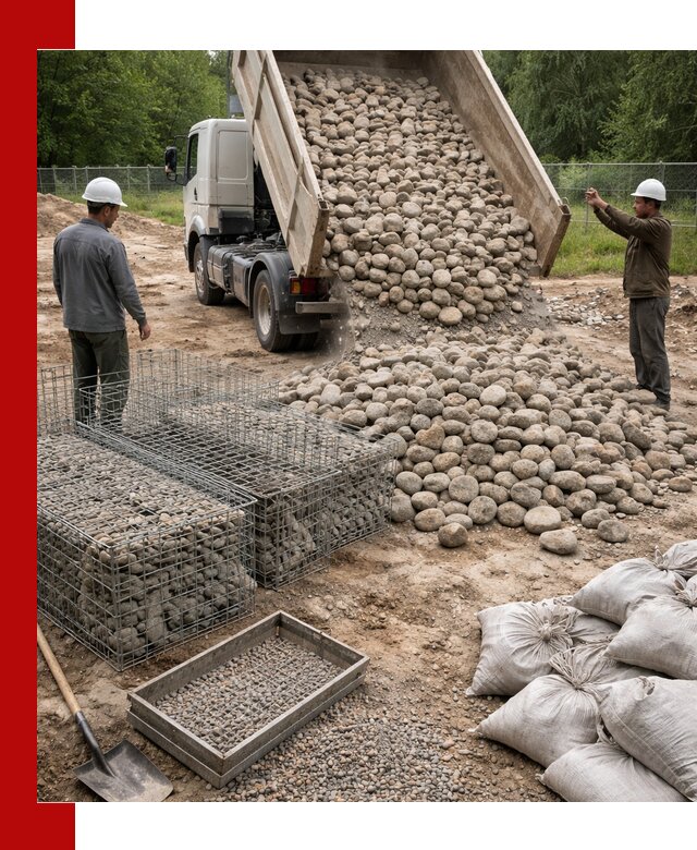 Камень для габионов фракция 70–151 в Городце