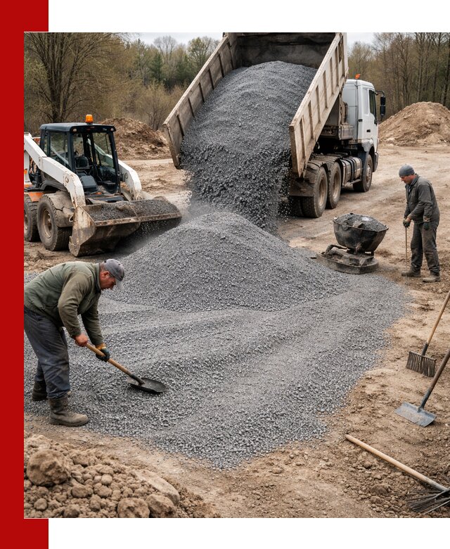 Отсев для подсыпки в Городце — доставка и подсыпка на участок