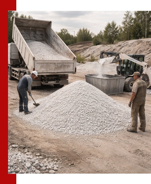 Доставка и продажа белой мраморной крошки в Городце