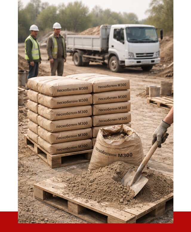 Пескобетон М300 в Городце с доставкой от 4707 р. за куб | ПРОНЕРУДГрд
