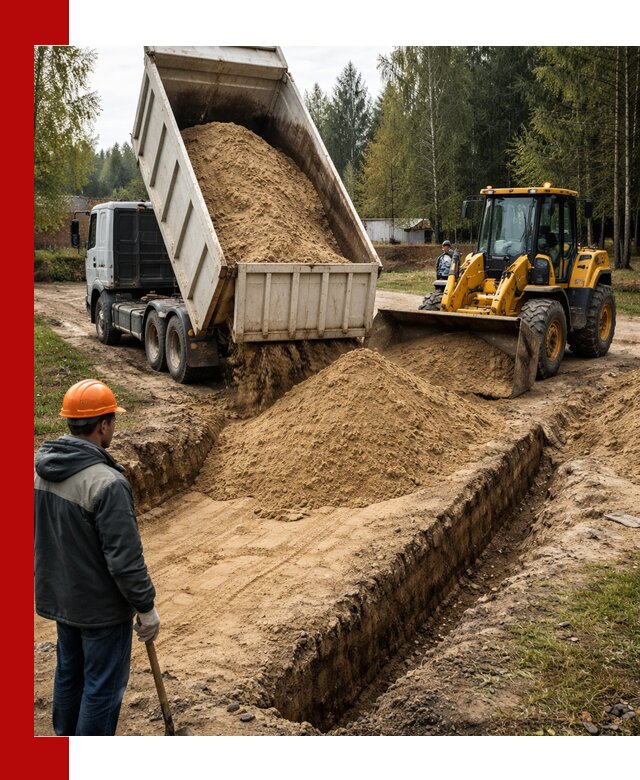 Доставка песчаного грунта в Городце для строительных работ