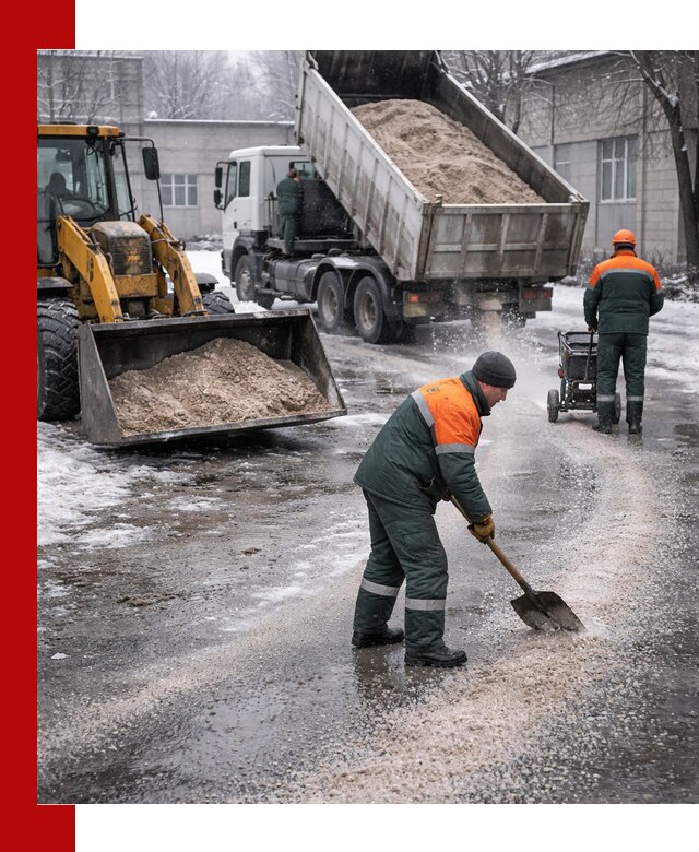 Реагент против гололеда с доставкой и нанесением в Городце