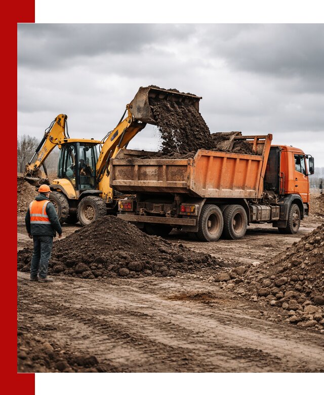 Вывоз грунта и строительного мусора в Городце грузовыми самосвалами