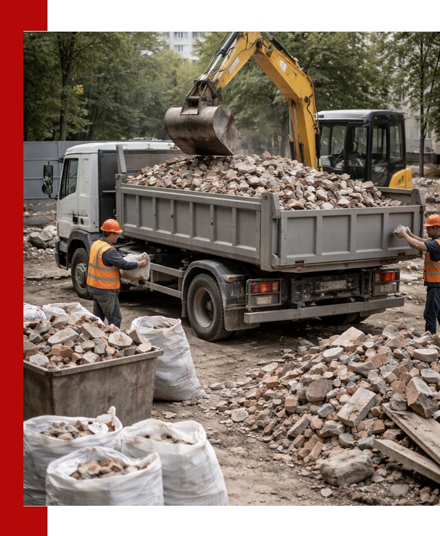 Вывоз строительного мусора в Городце с самосвалами и контейнерами