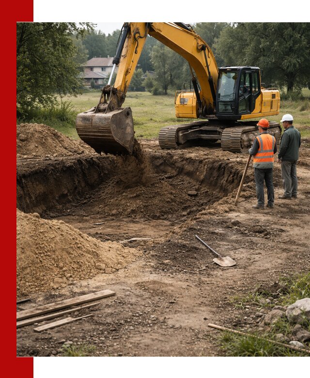 Рытье котлована под фундамент в Городце (быстро и недорого)